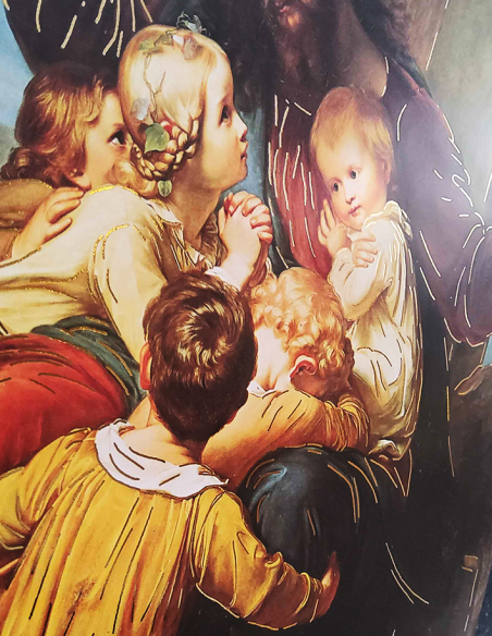 Poster Jésus et les enfants – 30 x 40 cm – Avec dorures