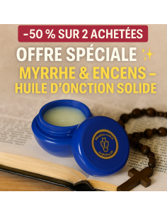 Huile d'onction solide à la myrrhe et à l'encens