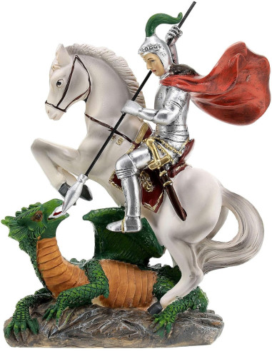 San Giorgio a cavallo che uccide il drago – Statua 12 cm