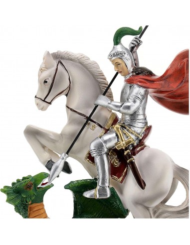 Saint George on Horseback Slaying the Dragon Statue – 12 cm