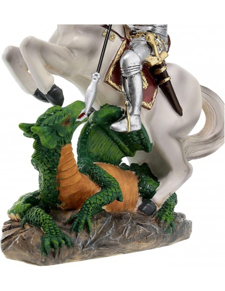 tatue de Saint Georges à cheval terrassant le dragon – 12 cm