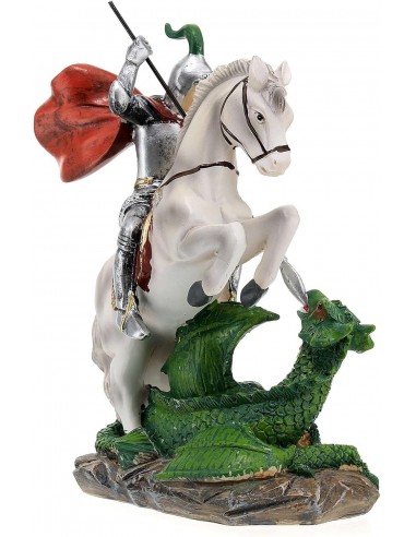 Statue Saint Georges à cheval terrassant le dragon – 20 cm