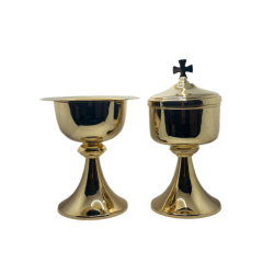 Kelch, Patene und Ziborium aus Messing – 24 Karat vergoldet