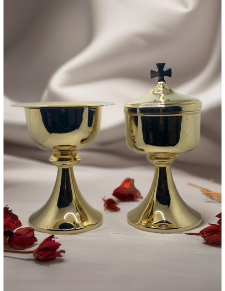 Chalice, Paten and Ciborium Set – 24-Carat Gold-Plated Brass
