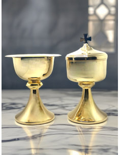 Kelch, Patene & Ziborium – Poliertes vergoldetes Messing