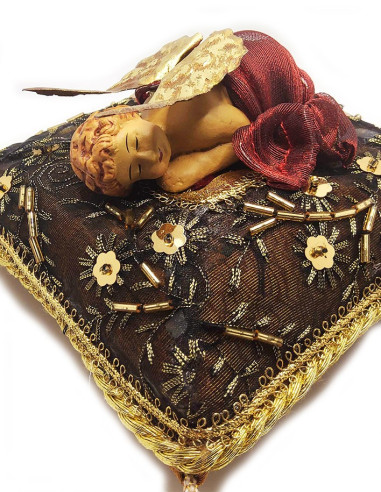 Cojín Ángel Dormido – Terracota artesanal – Decoración religiosa | Religieux Saint Christophe