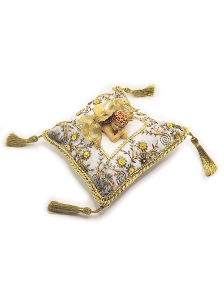 White and gold angel cushion – Handmade in the Philippines
