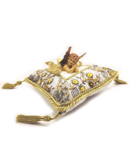 Cuscino con angioletto bianco e dorato – Artigianato delle Filippine