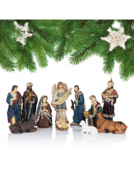 Resin Christmas Nativity – 11-Piece Set | Elegant Decorative Model