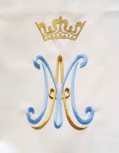 Lesepultvelum – Marianisches Symbol und blaue Blumen