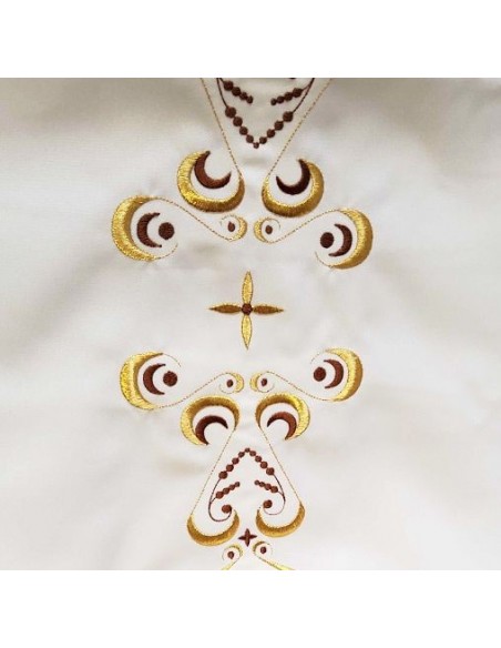 Cream lectern veil – Gold and brown stylized embroidery