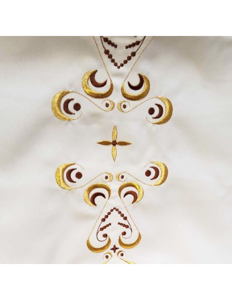 Lesepulttuch mit goldener und brauner Stickerei