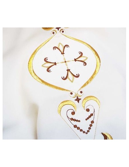 Voile pour lutrin broderie stylisée dorée et brune