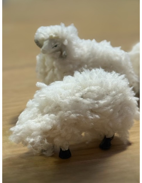 Pecore con pelliccia per presepe – Set di 5