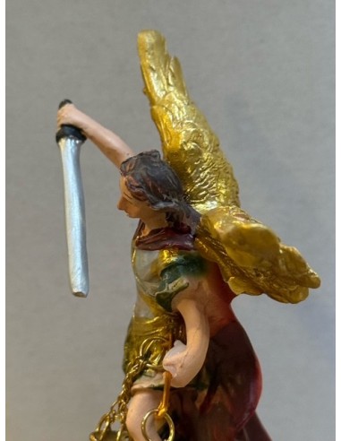 Beeld van Aartsengel Michaël in Hars – 11 cm – Handbeschilderd