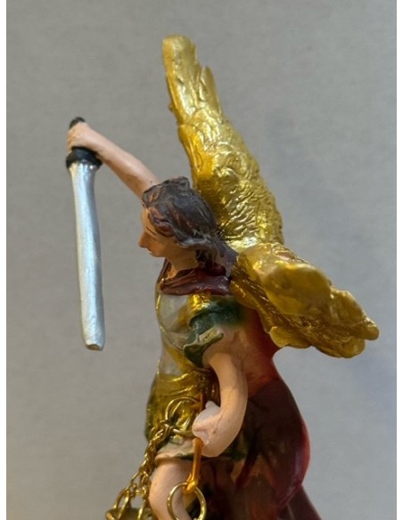 Statua di San Michele Arcangelo in Resina – 11 cm – Dipinta a Mano