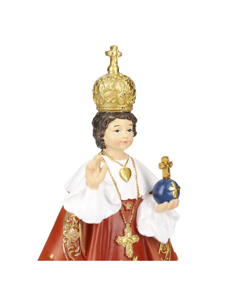 Estatua del Niño Jesús de Praga – 22 cm – Resina Pintada a Mano