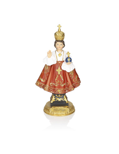Estatua del Niño Jesús de Praga – 22 cm – Resina Pintada a Mano