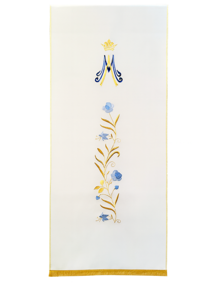 Lectern Veil – Marian Crown and Blue Flowers