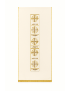 Liturgisches Velum cremeweiß mit goldenen Kreuzen