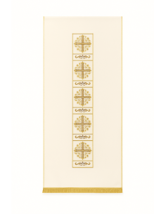 Velo liturgico color crema con croci dorate