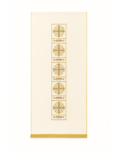 Velo liturgico color crema con croci dorate