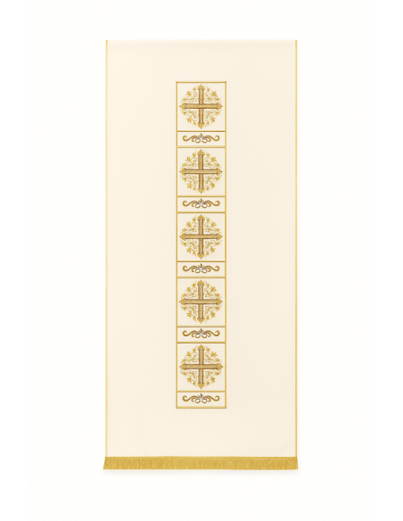 Liturgisches Velum cremeweiß mit goldenen Kreuzen