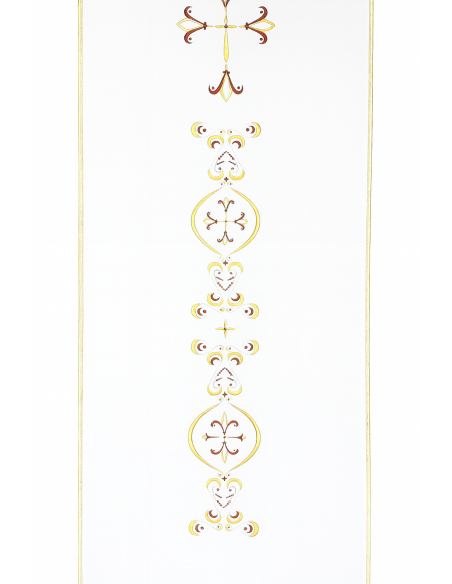 Cream lectern veil – Gold and brown stylized embroidery