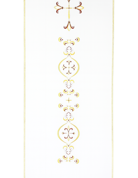 Lesepulttuch mit goldener und brauner Stickerei