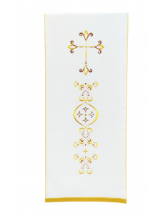 Voile pour lutrin broderie stylisée dorée et brune