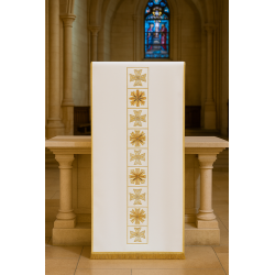 Lesepultvelum – Goldstickerei mit Kreuz- und Blumenmotiven