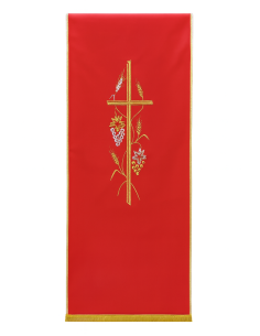 Lesepultvelum – Kreuz, Ähren und Trauben in Goldstickerei