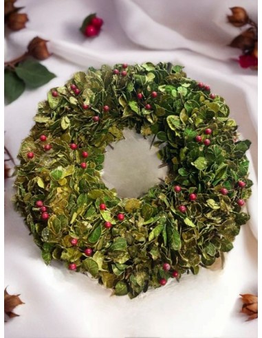 Weihnachtskranz mit dekorativen Beeren - 42 cm