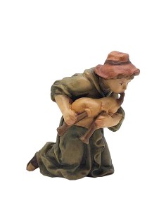 Jonge herder-muzikant - houten beeldje 8 cm