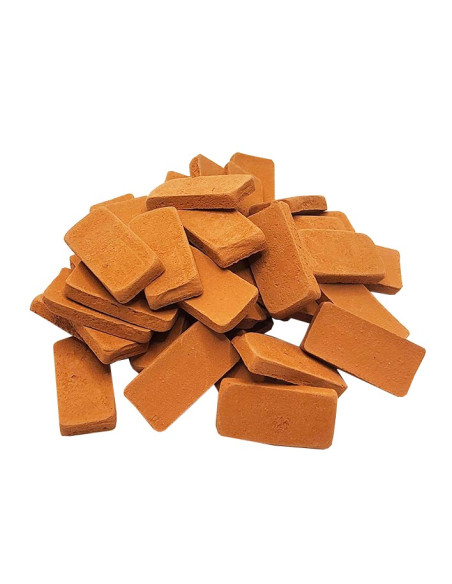 Mattoncini sottili in terracotta per villaggio di statuine - 40 pezzi