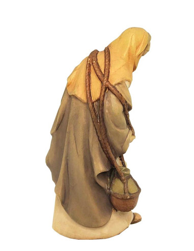 Berger porteur d'eau - figurine en bois 10,5 cm