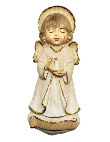 Pequeño ángel de la guarda - Placa mural artesanal de madera - 11 cm