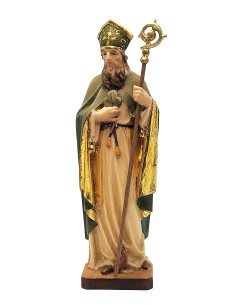 Estatua de San Patricio - Artesanía en madera -  15 cm