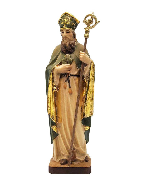 Beeld van Sint Patrick - Houten ambachtelijk werk -  15 cm