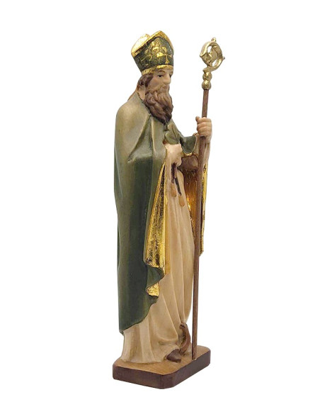 Statua di San Patrizio - Artigianato in legno -  15 cm
