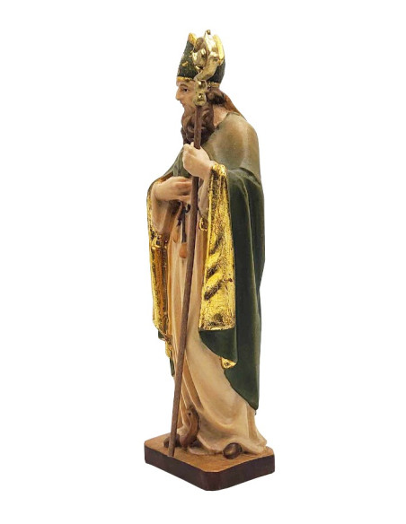 Estatua de San Patricio - Artesanía en madera -  15 cm