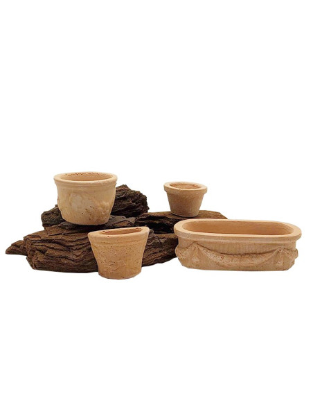 Terracotta vaasjes - Kerststaldecoratie - Set van 4