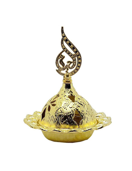 Small gold-plated incense burner - flame 2