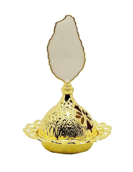 Small gold-plated incense burner - agate 1