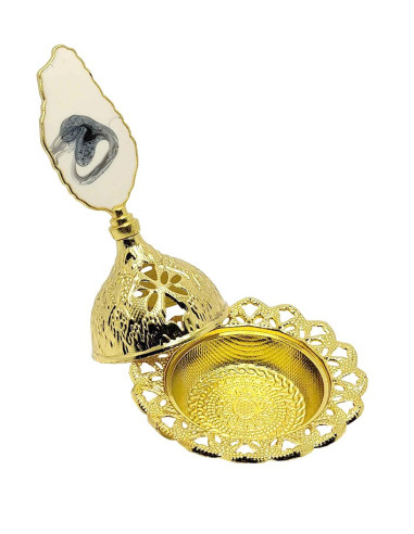 Small gold-plated incense burner - agate 2