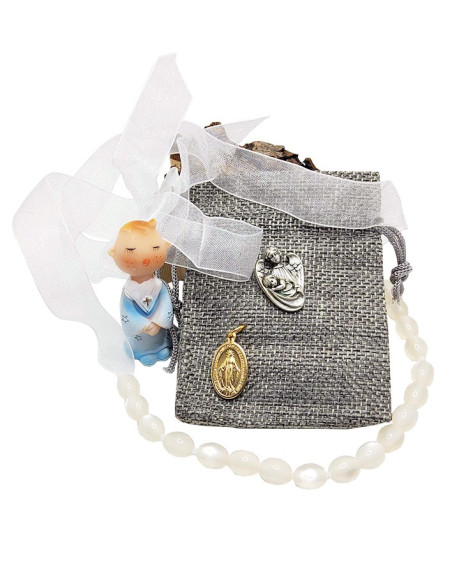 Bolsa de regalo para el collar de dentición del bebé blanco