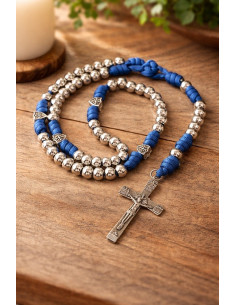 Rosenkranz aus Metallperlen – Jerusalemkreuz (10 mm)