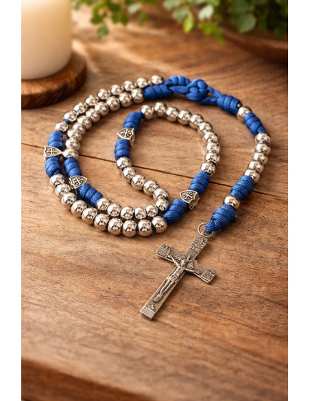 Metal Bead Rosary – Jerusalem Cross (10 mm)
