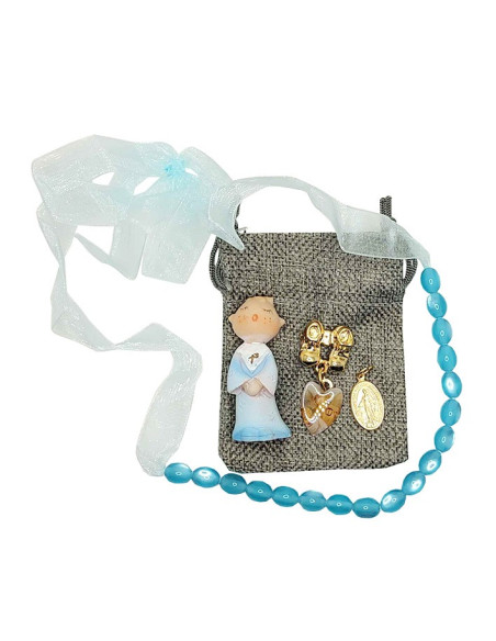 Baby teething necklace blue Angel gift bag