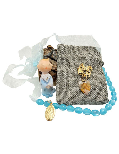 Blaue Baby-Beißkette Angel Geschenkbeutel